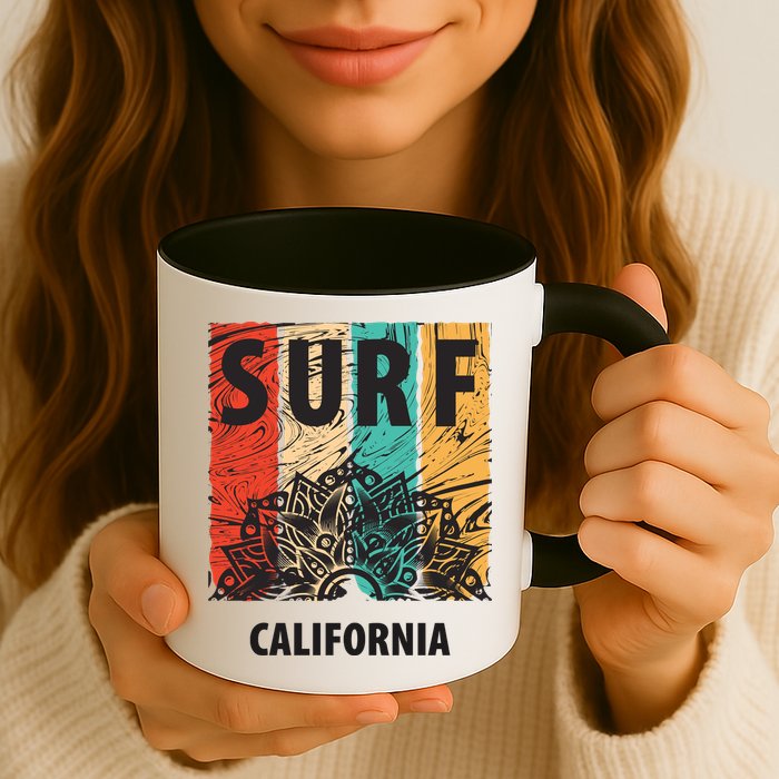 Surf California Retro Colors Mug