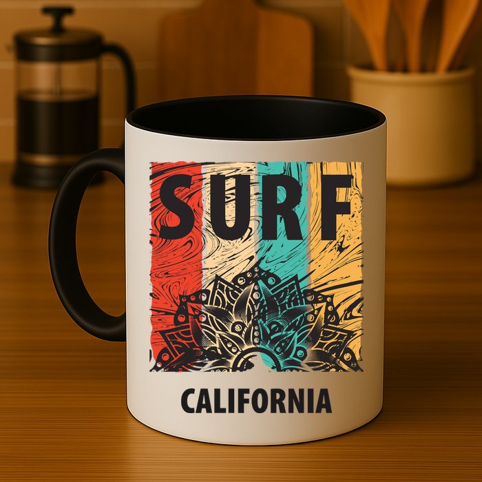 Surf California Retro Colors Mug