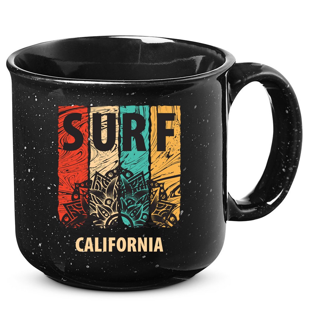 Surf California Retro Colors 15oz Campfire Ceramic Mug