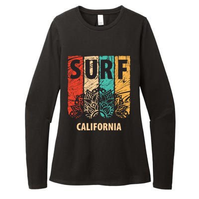 Surf California Retro Colors Womens CVC Long Sleeve Shirt