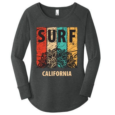 Surf California Retro Colors Women's Perfect Tri Tunic Long Sleeve Shirt