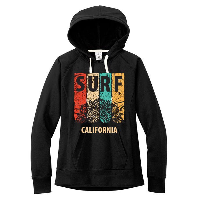 Surf California Retro Colors Women's Fleece Hoodie