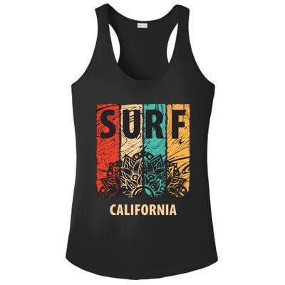 Surf California Retro Colors Ladies PosiCharge Competitor Racerback Tank