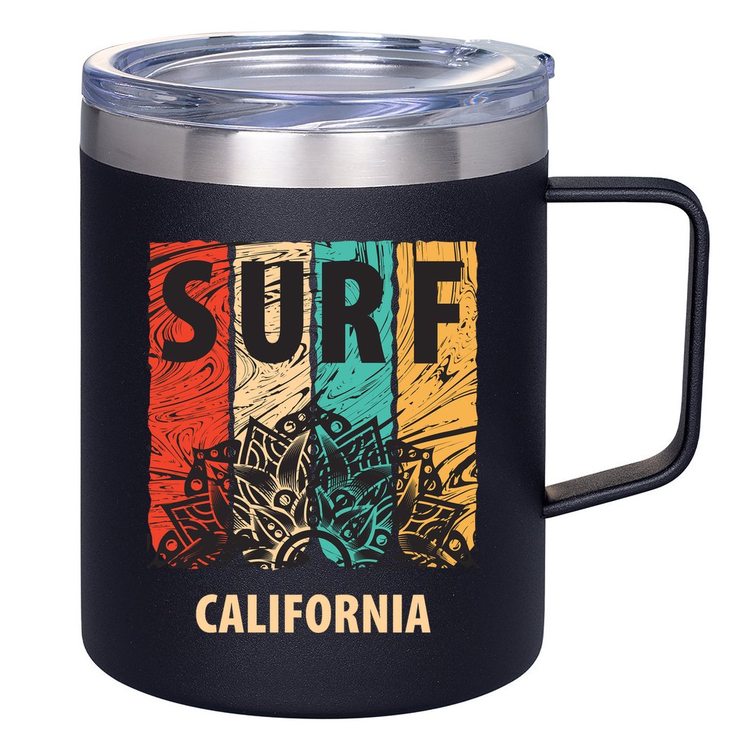 Surf California Retro Colors 12oz Stainless Steel Coffee Mug