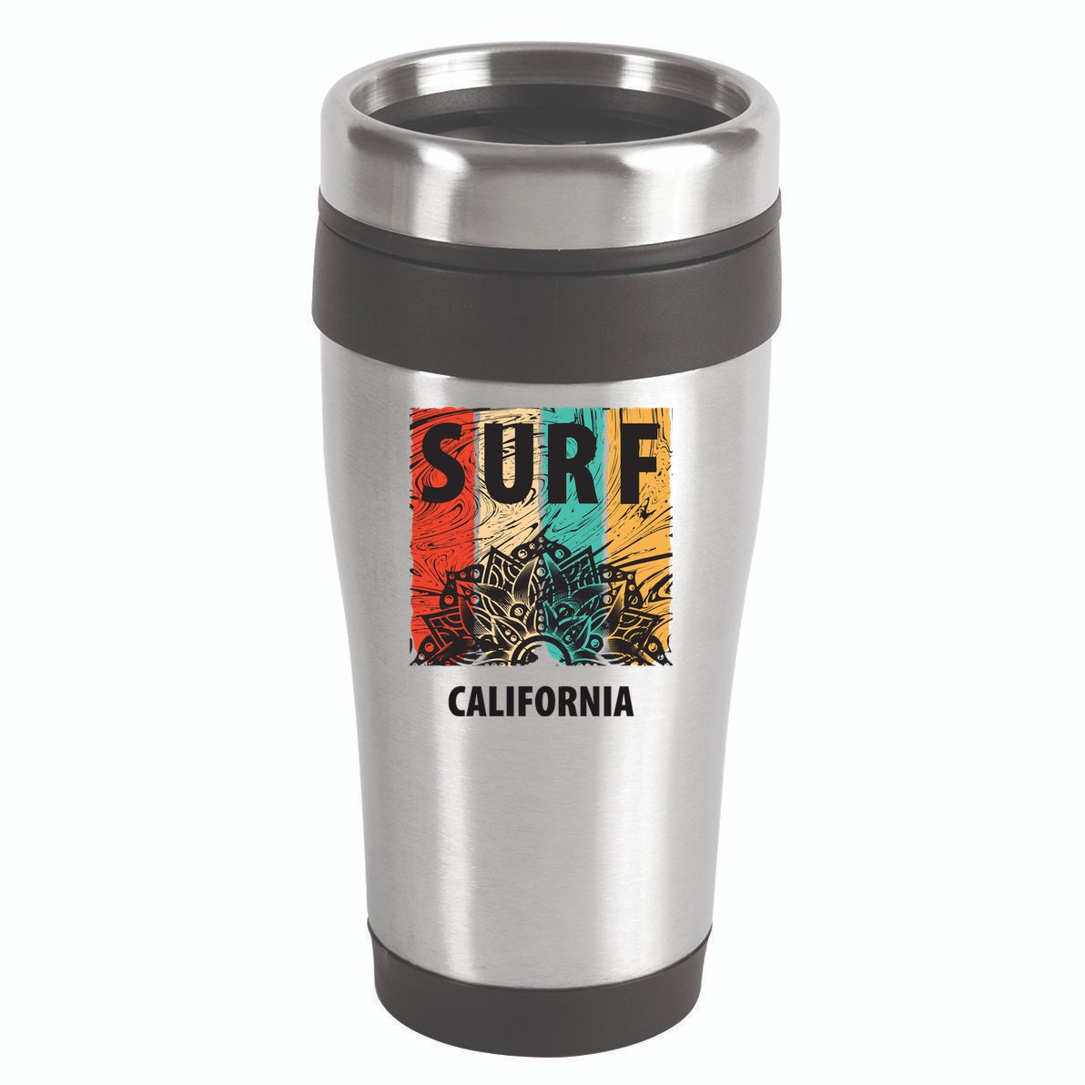 Surf California Retro Colors 16oz Travel Tumbler