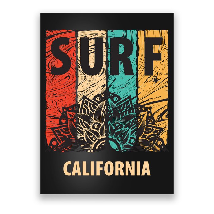 Surf California Retro Colors Poster
