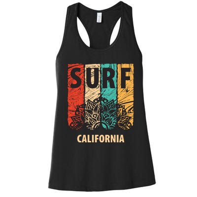 Surf California Retro Colors Women's Racerback Tank