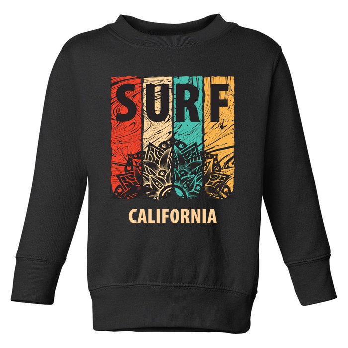 Surf California Retro Colors Toddler Sweatshirt