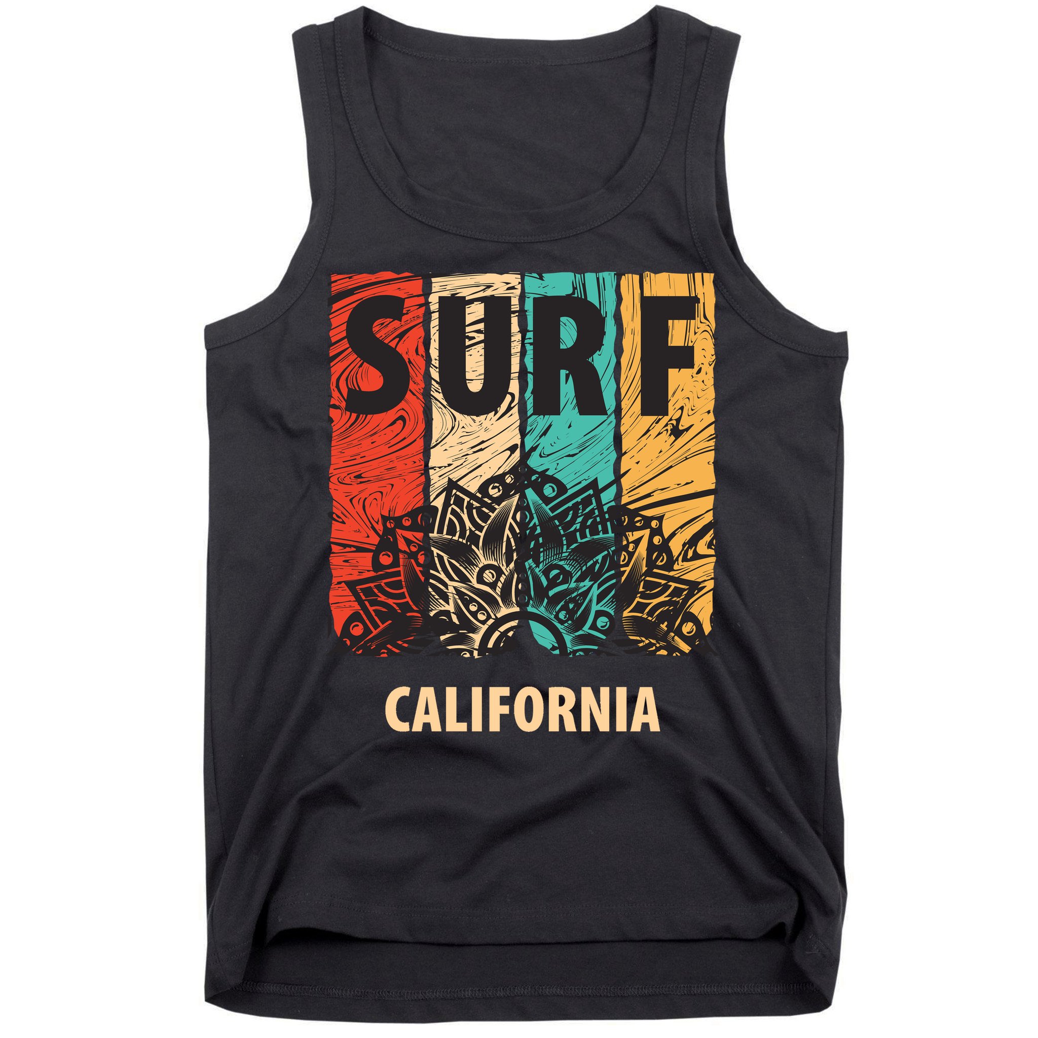 Surf California Retro Colors Tank Top