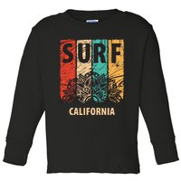 Surf California Retro Colors Toddler Long Sleeve Shirt