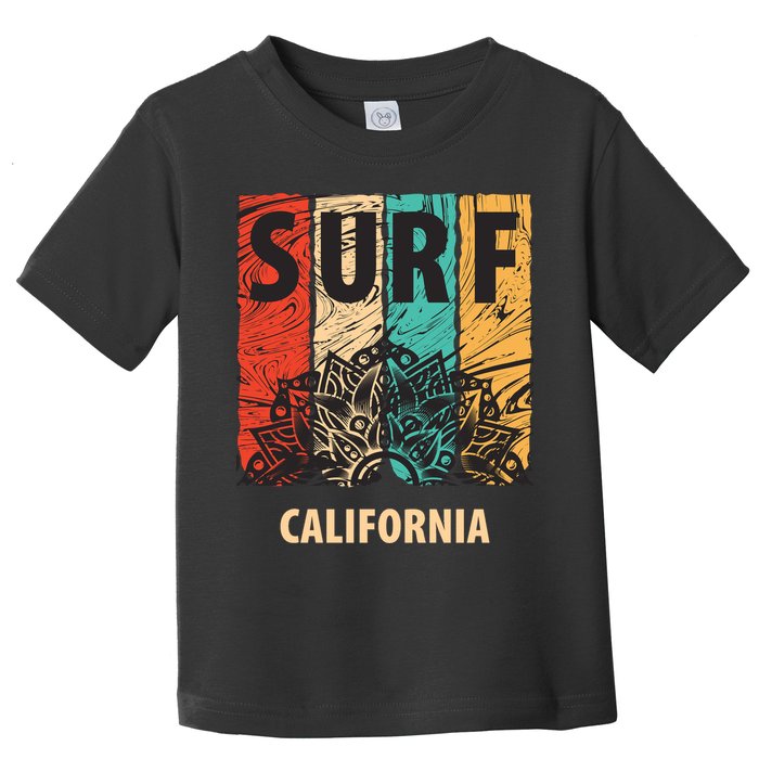 Surf California Retro Colors Toddler T-Shirt