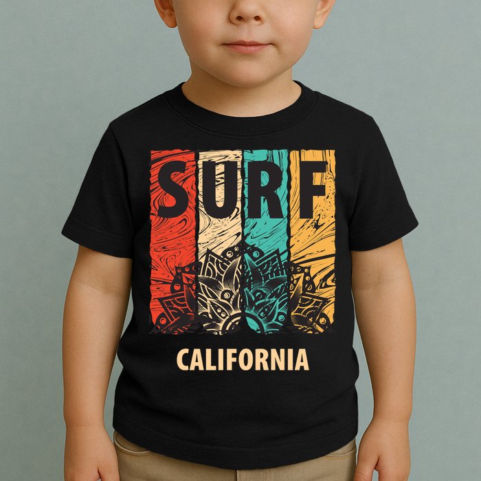 Surf California Retro Colors Toddler T-Shirt