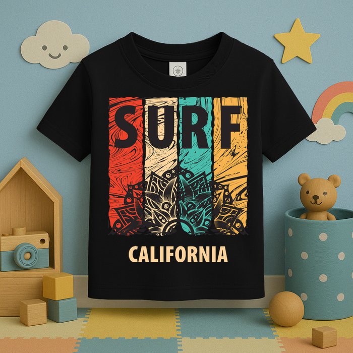 Surf California Retro Colors Toddler T-Shirt