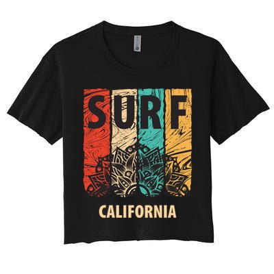 Surf California Retro Colors Crop Top