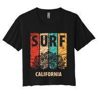 Surf California Retro Colors Women's Crop Top Tee