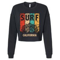 Surf California Retro Colors Cropped Pullover Crew