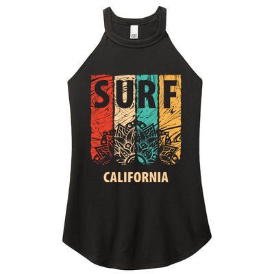 Surf California Retro Colors Women's Perfect Tri Rocker Tank