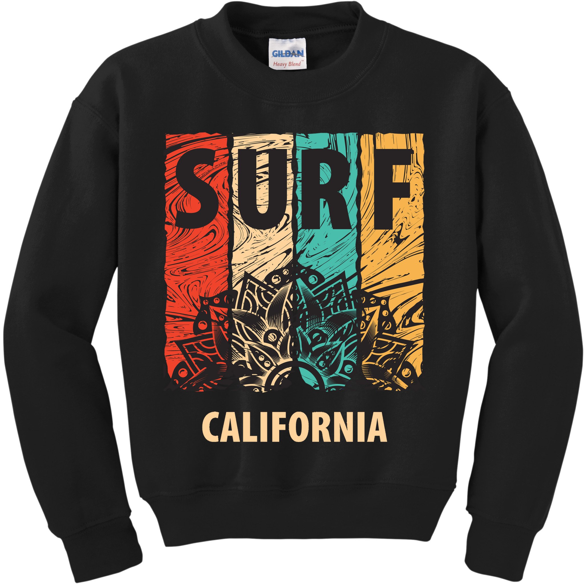 Surf California Retro Colors Kids Sweatshirt