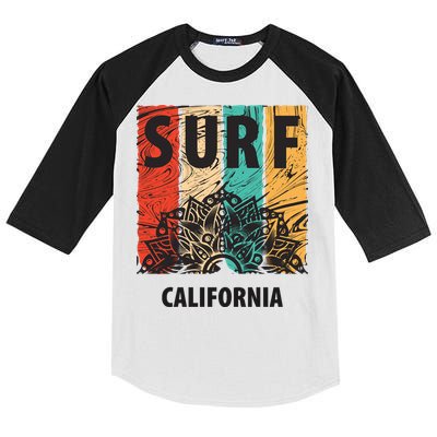 Surf California Retro Colors Kids Colorblock Raglan Jersey