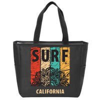 Surf California Retro Colors Zip Tote Bag