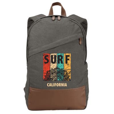 Surf California Retro Colors Cotton Canvas Backpack