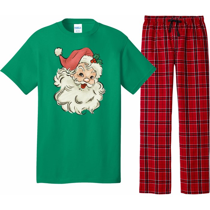 Super Cute Retro Santa Claus Vintage Christmas Gift Pajama Set