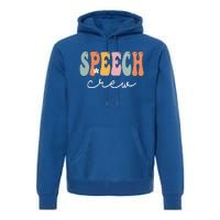 Speech Crew Retro Groovy Vintage Happy First Day Of School Premium Hoodie