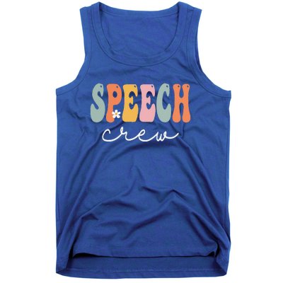 Speech Crew Retro Groovy Vintage Happy First Day Of School Tank Top