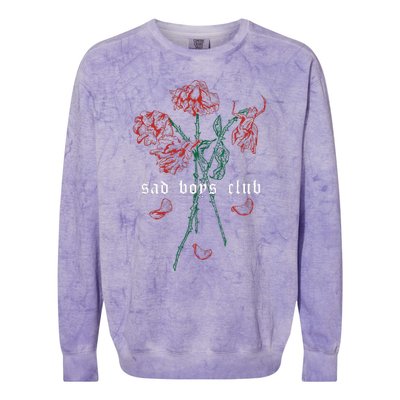 Sad Club Red Roses Aesthetic Soft Grunge Punk Goth Colorblast Crewneck Sweatshirt