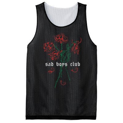 Sad Club Red Roses Aesthetic Soft Grunge Punk Goth Mesh Reversible Basketball Jersey Tank