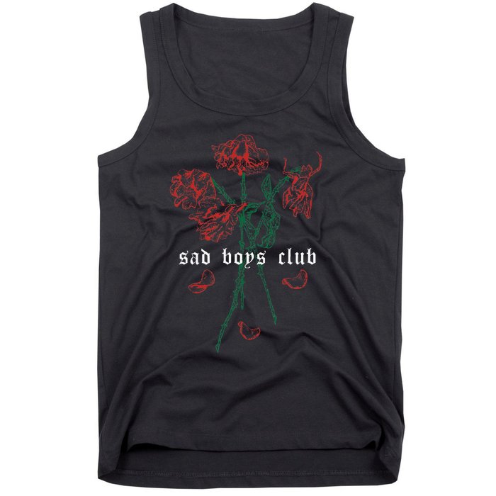 Sad Club Red Roses Aesthetic Soft Grunge Punk Goth Tank Top