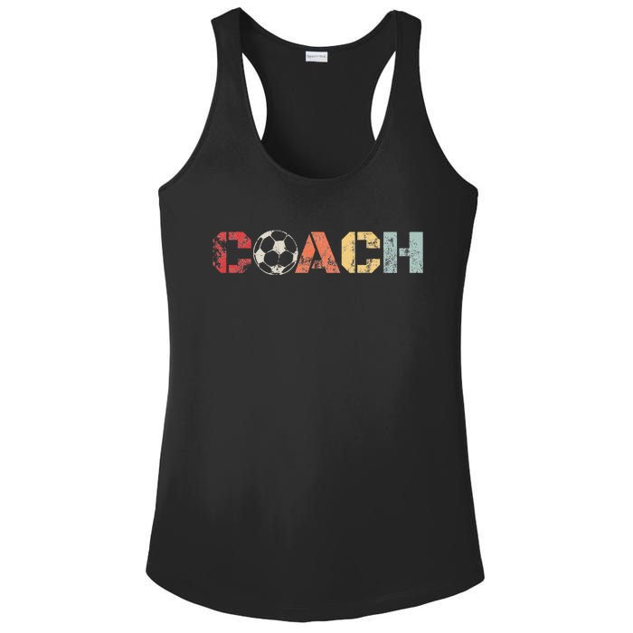 Soccer Coach Retro Vintage Instructional Soccer Ball Staff Ladies PosiCharge Competitor Racerback Tank