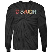 Soccer Coach Retro Vintage Instructional Soccer Ball Staff Tie-Dye Long Sleeve Shirt