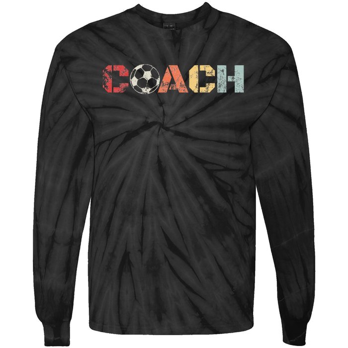 Soccer Coach Retro Vintage Instructional Soccer Ball Staff Tie-Dye Long Sleeve Shirt