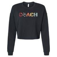 Soccer Coach Retro Vintage Instructional Soccer Ball Staff Cropped Pullover Crew