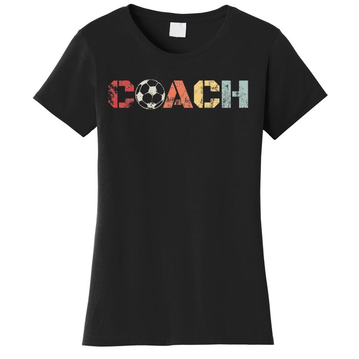 Soccer Coach Retro Vintage Instructional Soccer Ball Staff Women's T-Shirt