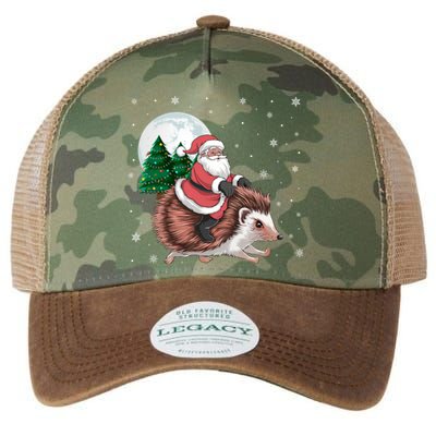 Santa Claus Riding Hedgehog Funny Christmas Tree Lights Cute Gift Legacy Tie Dye Trucker Hat