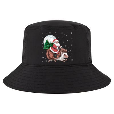 Santa Claus Riding Hedgehog Funny Christmas Tree Lights Cute Gift Cool Comfort Performance Bucket Hat