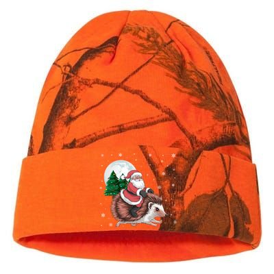 Santa Claus Riding Hedgehog Funny Christmas Tree Lights Cute Gift Kati Licensed 12" Camo Beanie