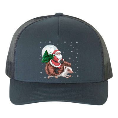 Santa Claus Riding Hedgehog Funny Christmas Tree Lights Cute Gift Yupoong Adult 5-Panel Trucker Hat