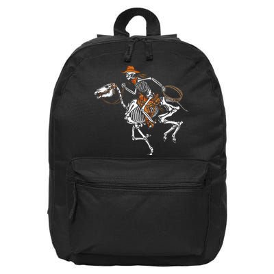 Skeleton Cowboy Riding Horse Halloween Rider Costume 16 in Basic Backpack