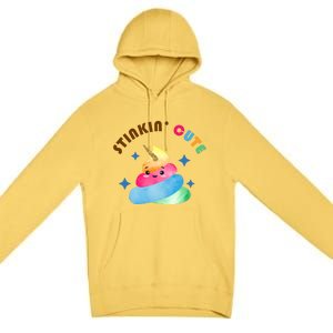 Stinkin Cute Rainbow Poop Unicorn Emoji Premium Pullover Hoodie