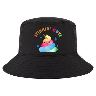 Stinkin Cute Rainbow Poop Unicorn Emoji Cool Comfort Performance Bucket Hat