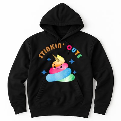 Stinkin Cute Rainbow Poop Unicorn Emoji Hoodie