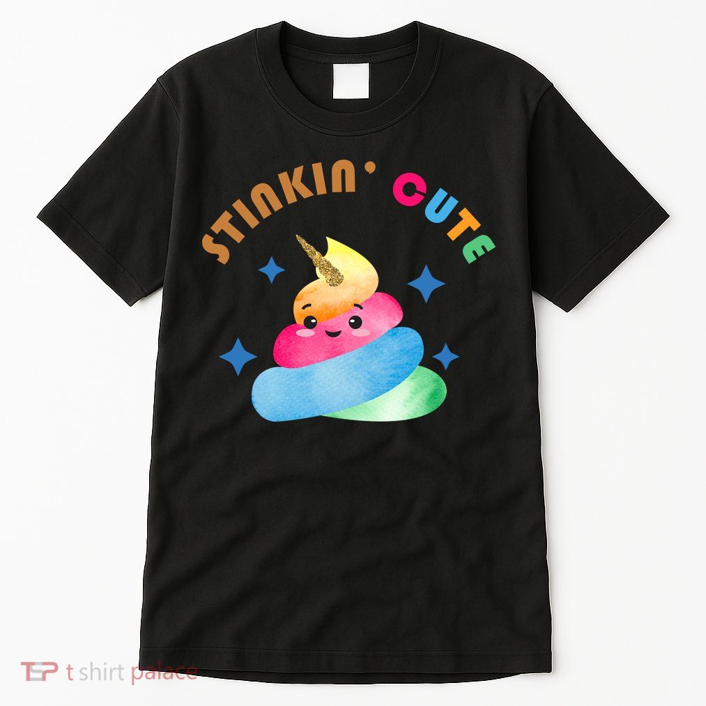 Stinkin Cute Rainbow Poop Unicorn Emoji Tall T-Shirt