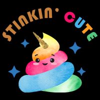 Stinkin Cute Rainbow Poop Unicorn Emoji Baby Bodysuit