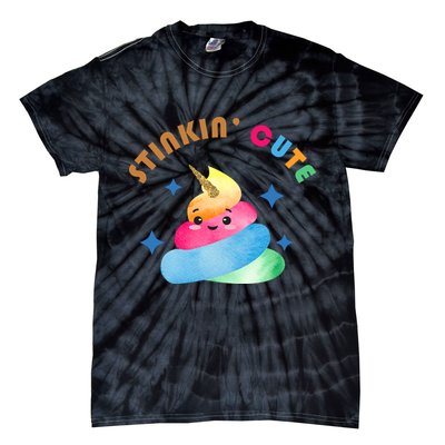 Stinkin Cute Rainbow Poop Unicorn Emoji Tie-Dye T-Shirt