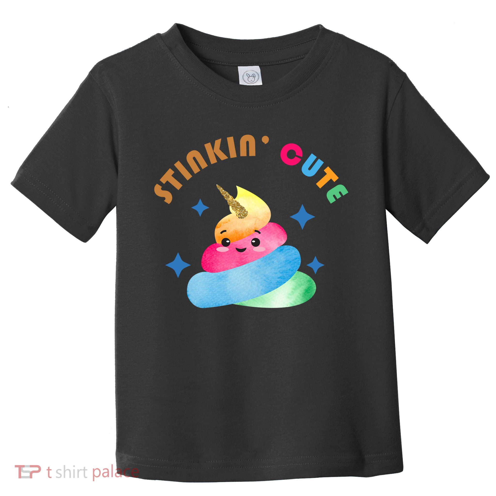 Stinkin Cute Rainbow Poop Unicorn Emoji Toddler T-Shirt