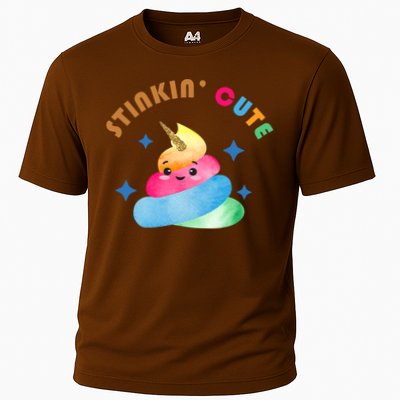 Stinkin Cute Rainbow Poop Unicorn Emoji Performance Shirt