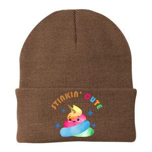 Stinkin Cute Rainbow Poop Unicorn Emoji Knit Cap Winter Beanie